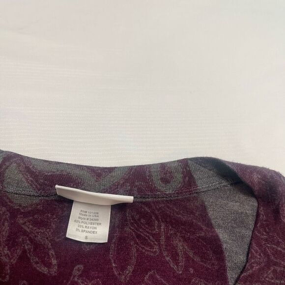 Soft Surroundings Purple Grey Floral Paisley Lagenlook Sweater Size Small - Picture 4 of 8